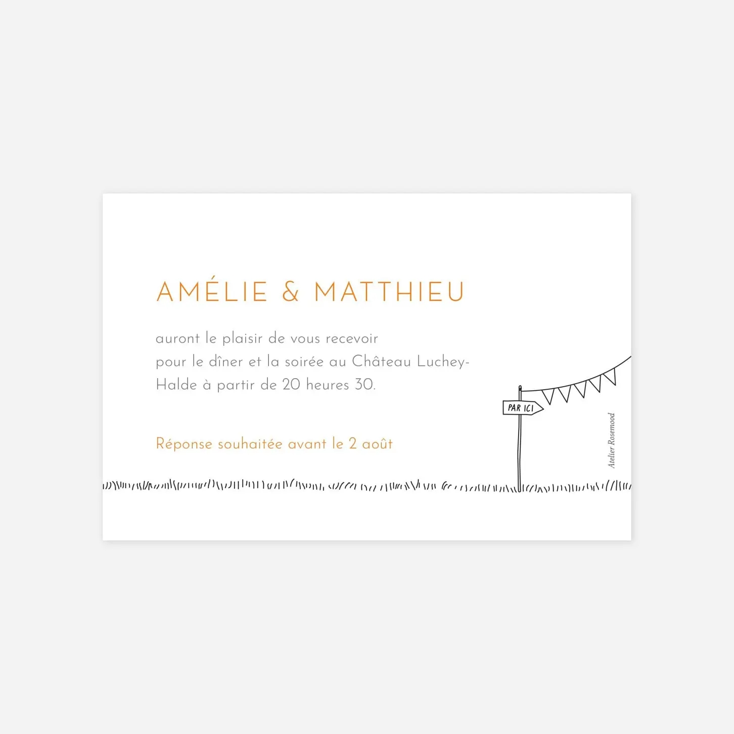 Carton d'invitation Promesse champêtre