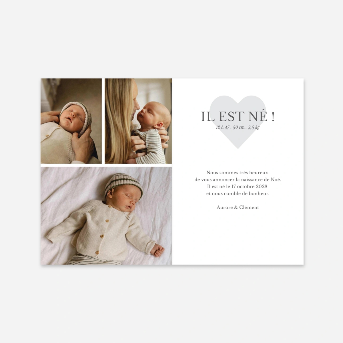 Faire-part naissance Trésor heureux