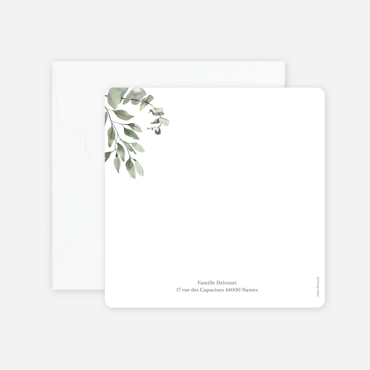 Faire-part baptême Promesse Eucalyptus