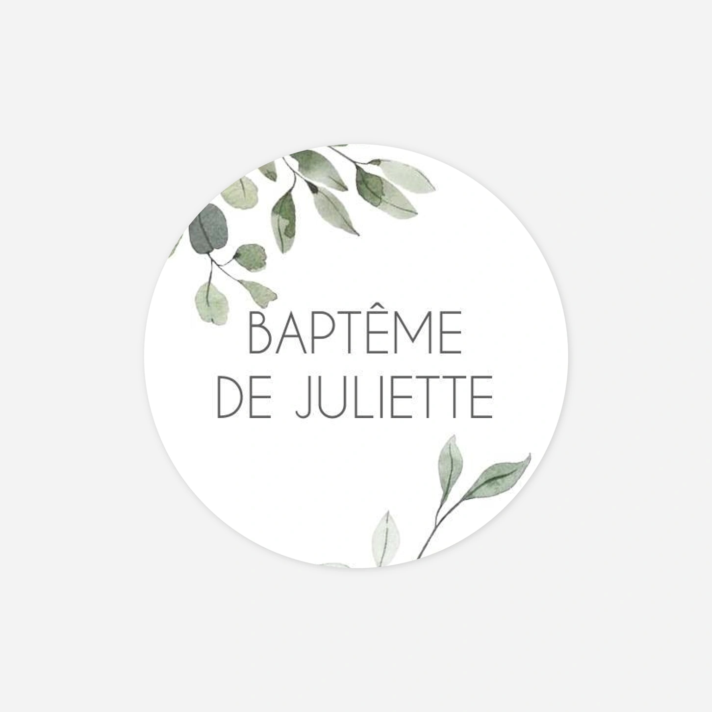 Stickers pour enveloppes baptême Promesse Eucalyptus