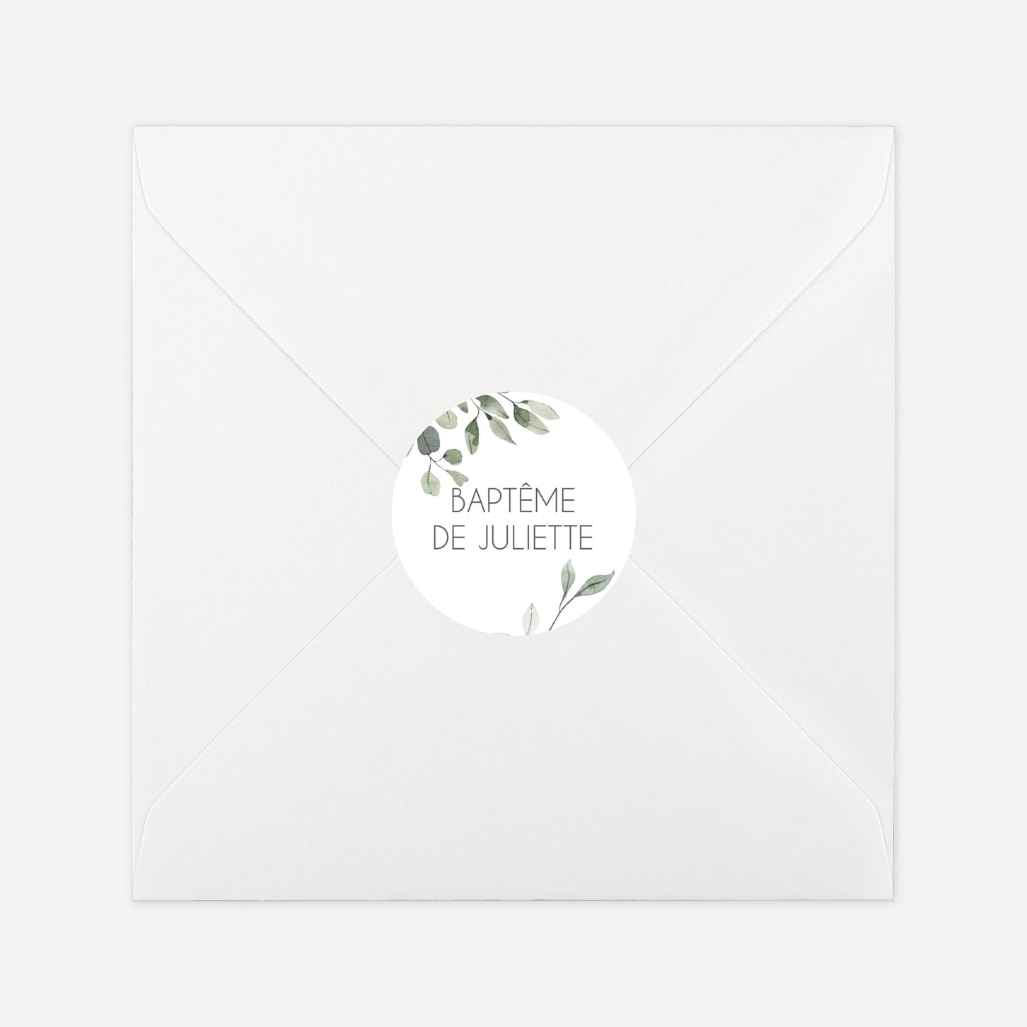 Stickers pour enveloppes baptême Promesse Eucalyptus