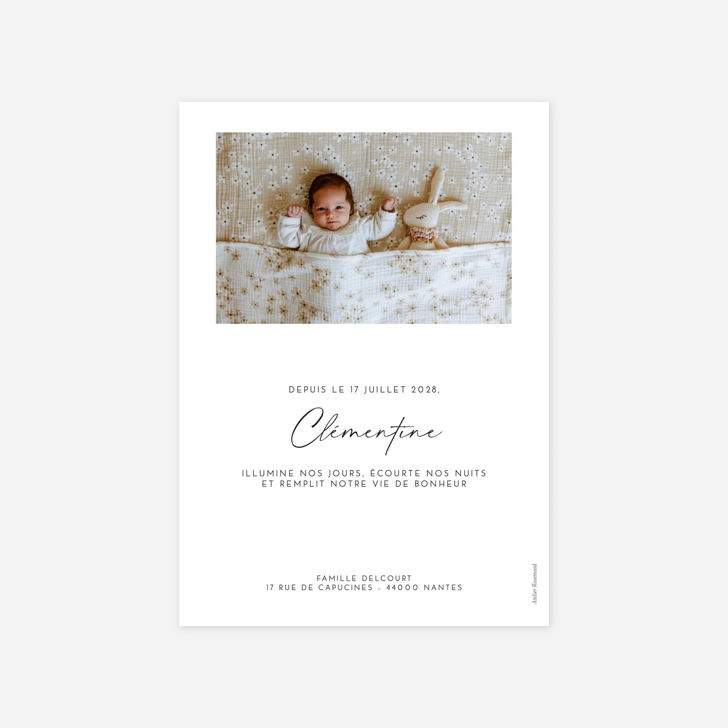 Faire-part naissance Premiers jours