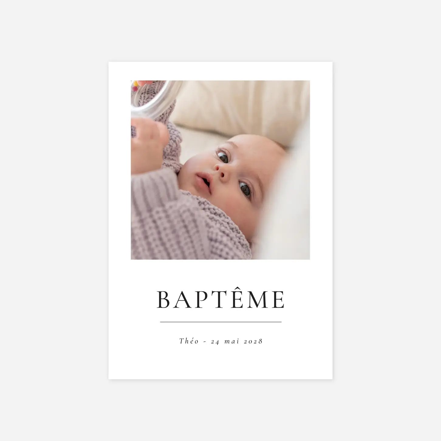 Faire-part baptême Précieux moments