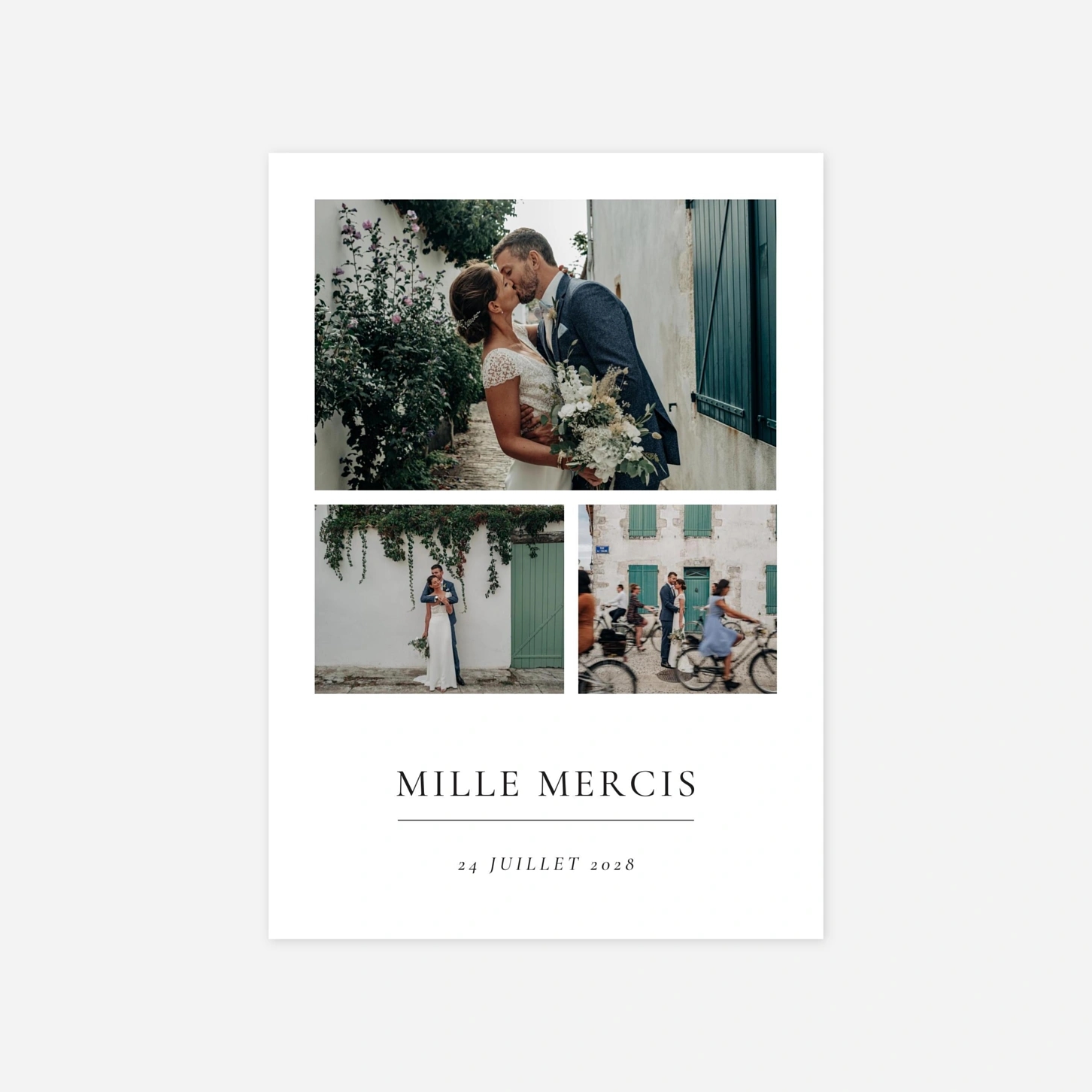 Carte de remerciements Précieux moments multi photos