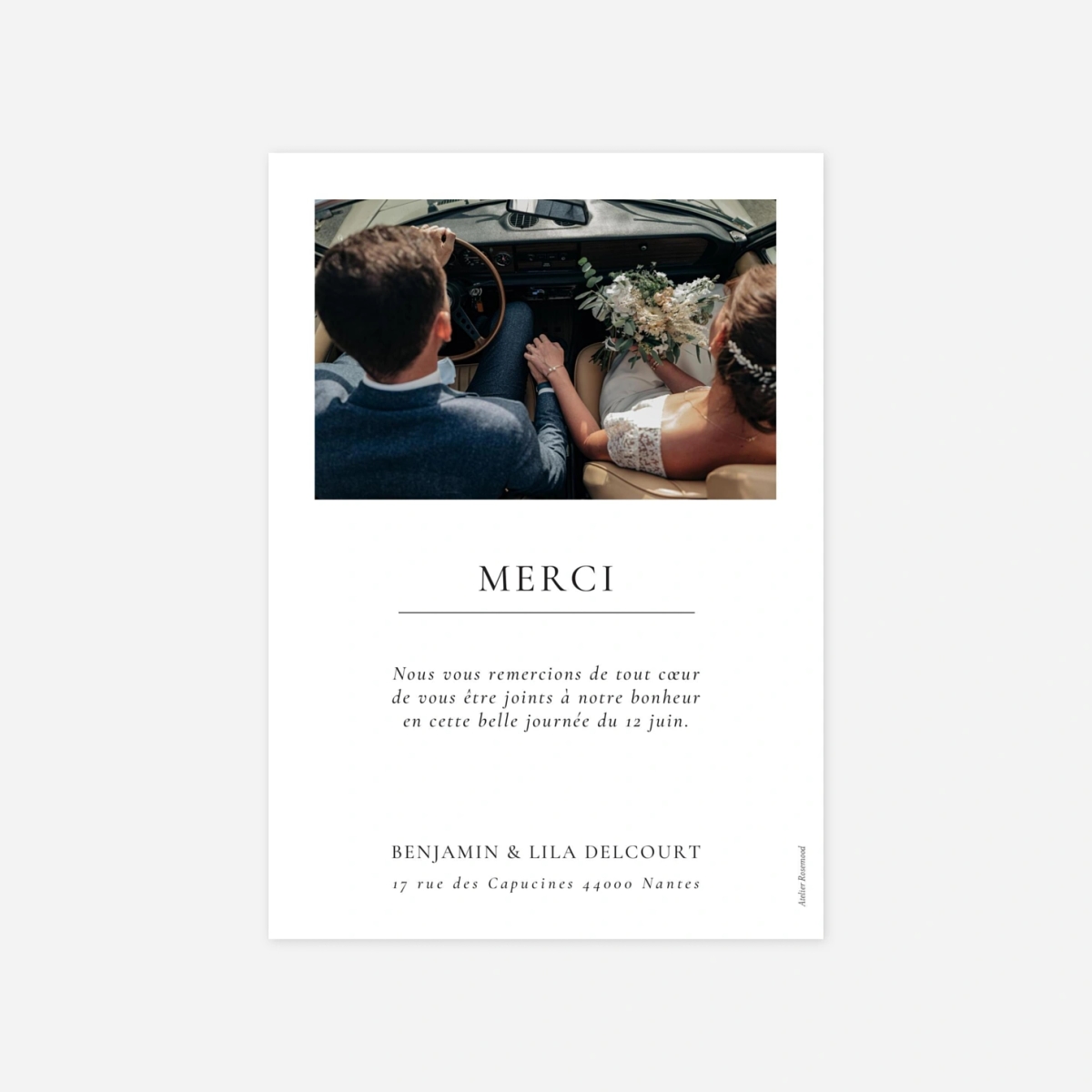 Carte de remerciements Précieux moments multi photos