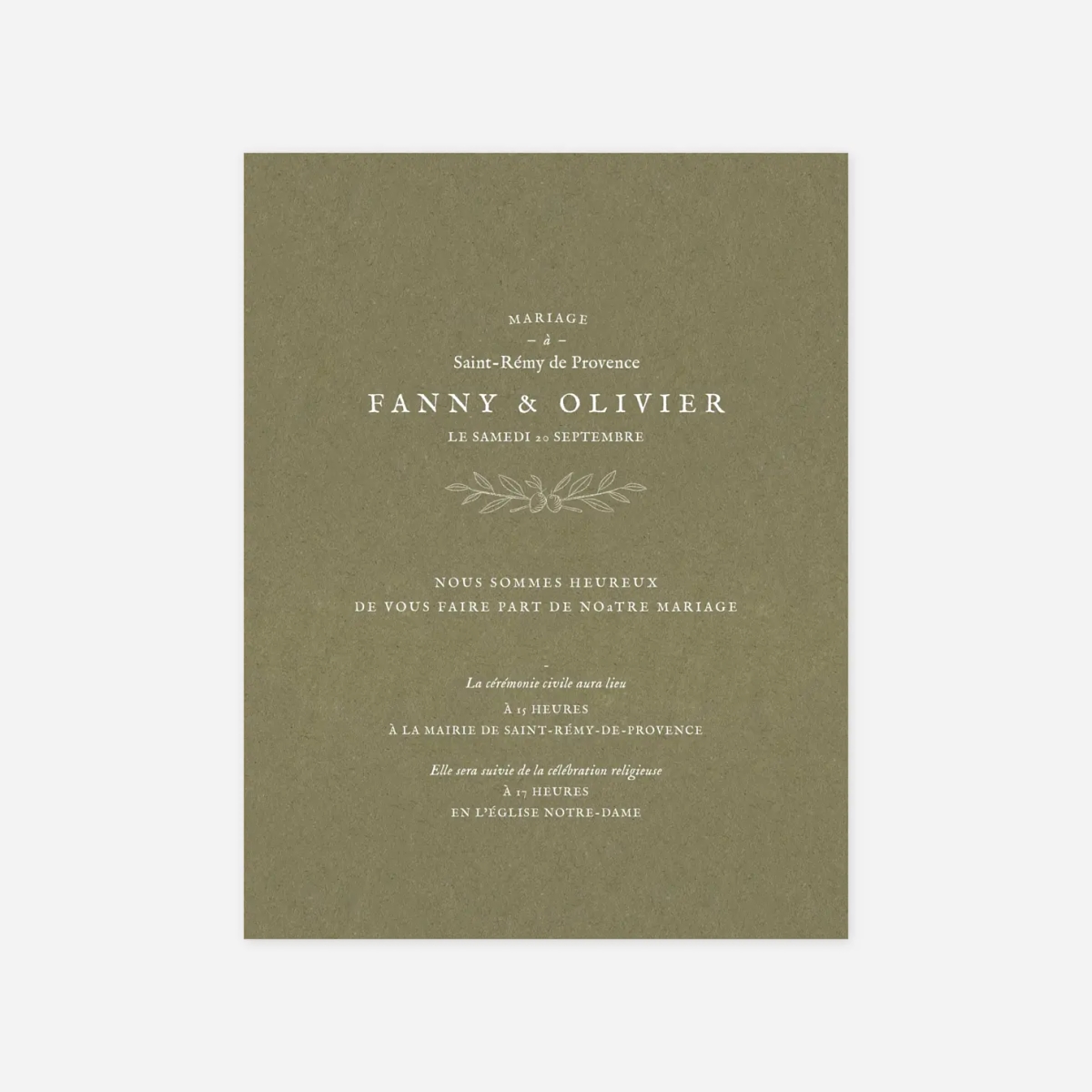 Faire-part mariage Provence