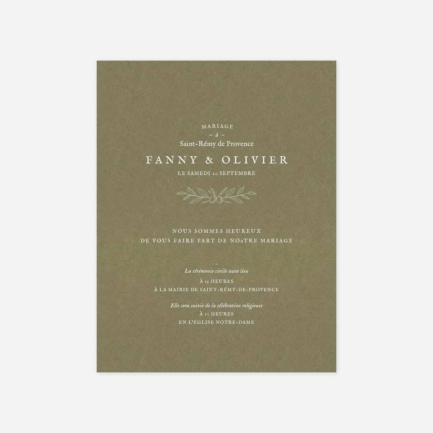 Faire-part mariage Provence