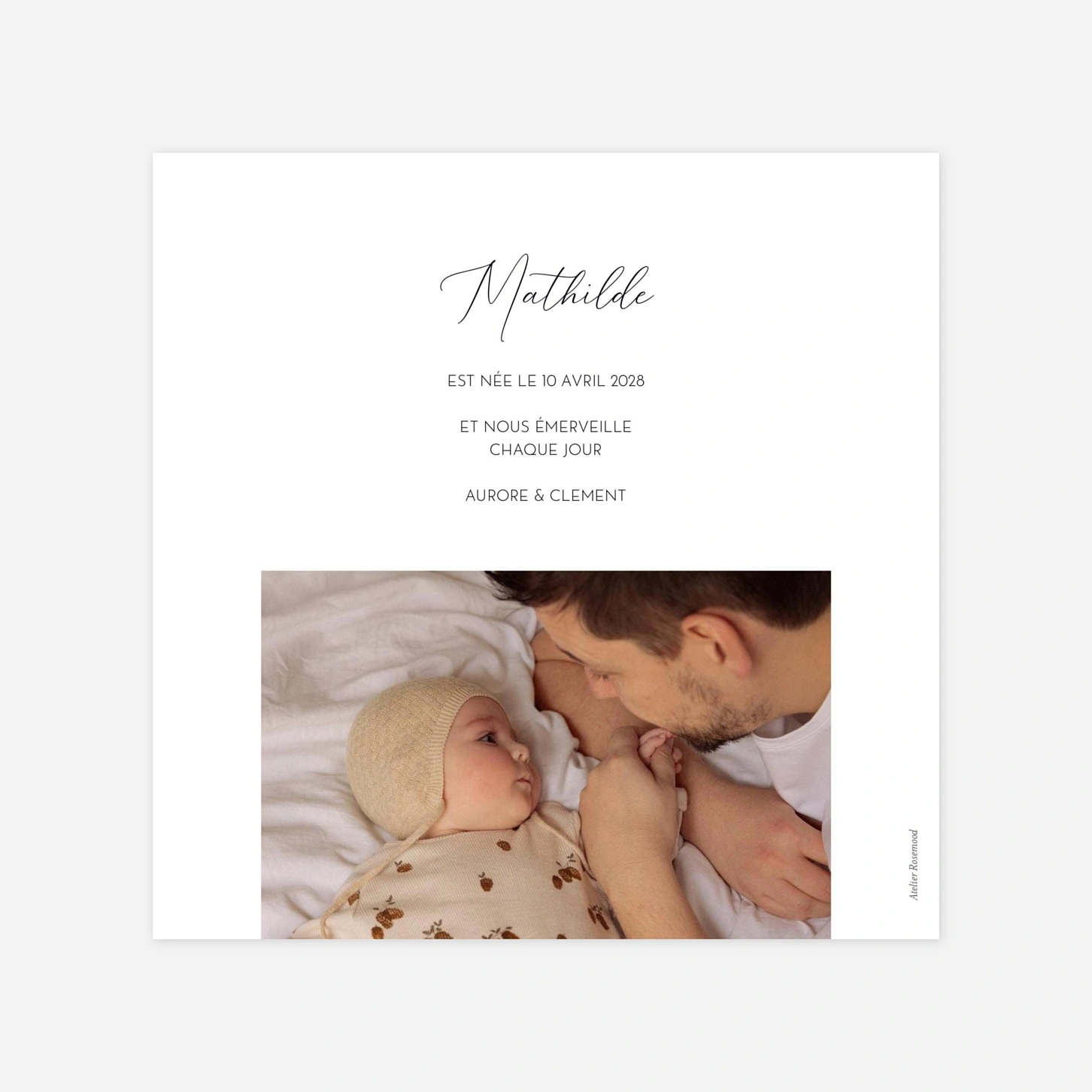 Faire-part naissance Trésor