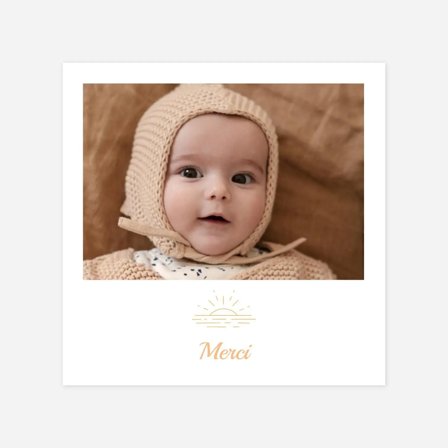 Carte remerciement naissance Premiére vague