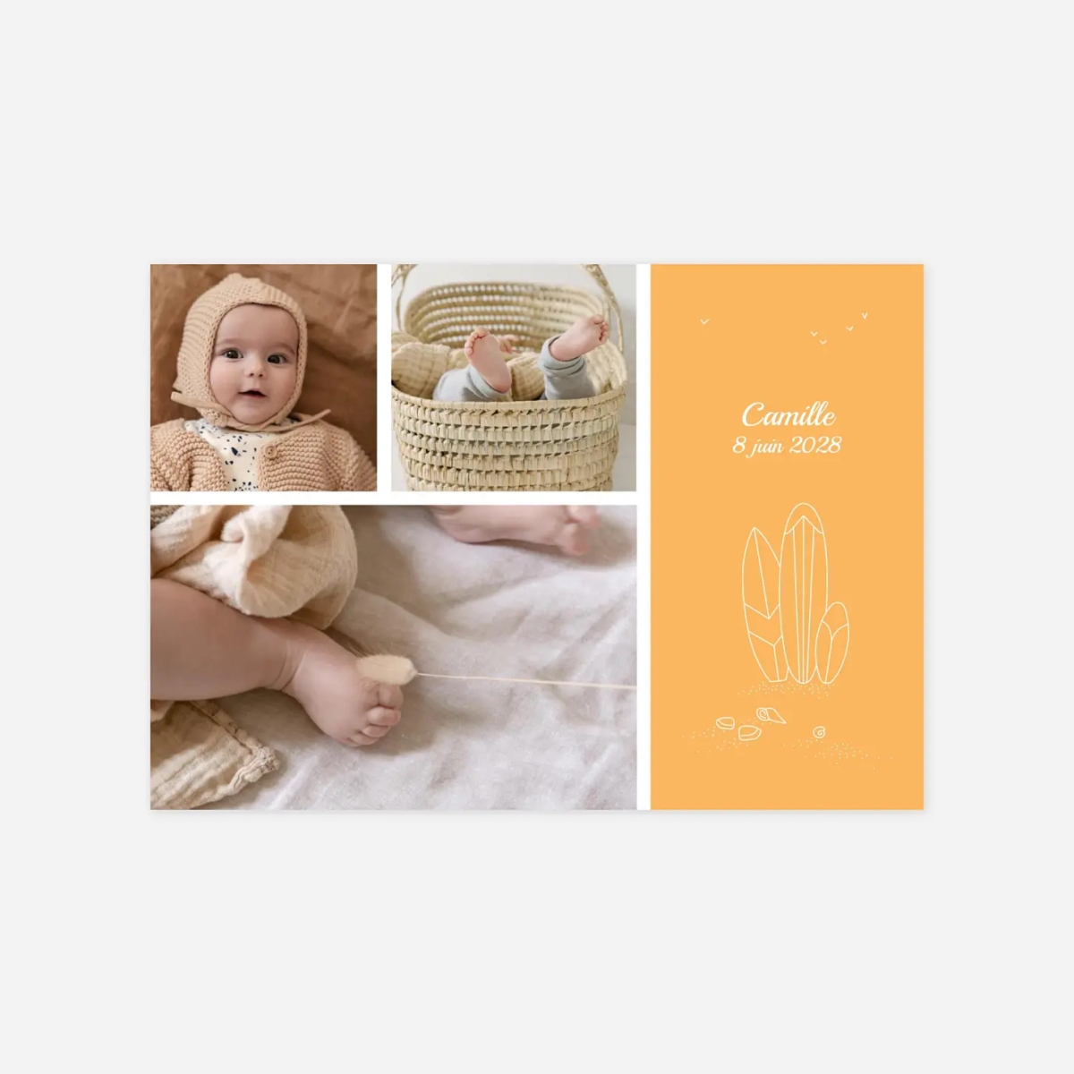 Faire-part naissance Première vague