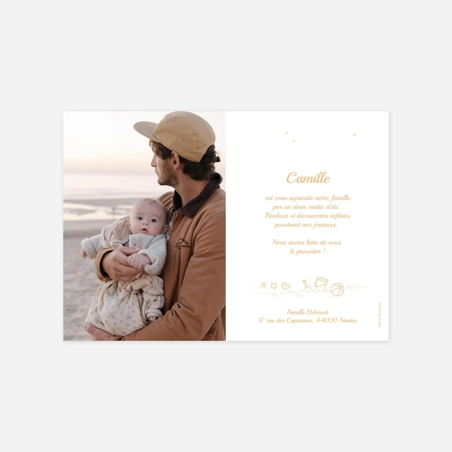 Faire-part naissance Première vague