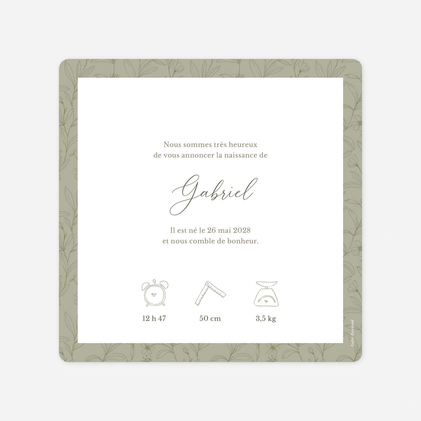 Faire-part naissance Petite âme