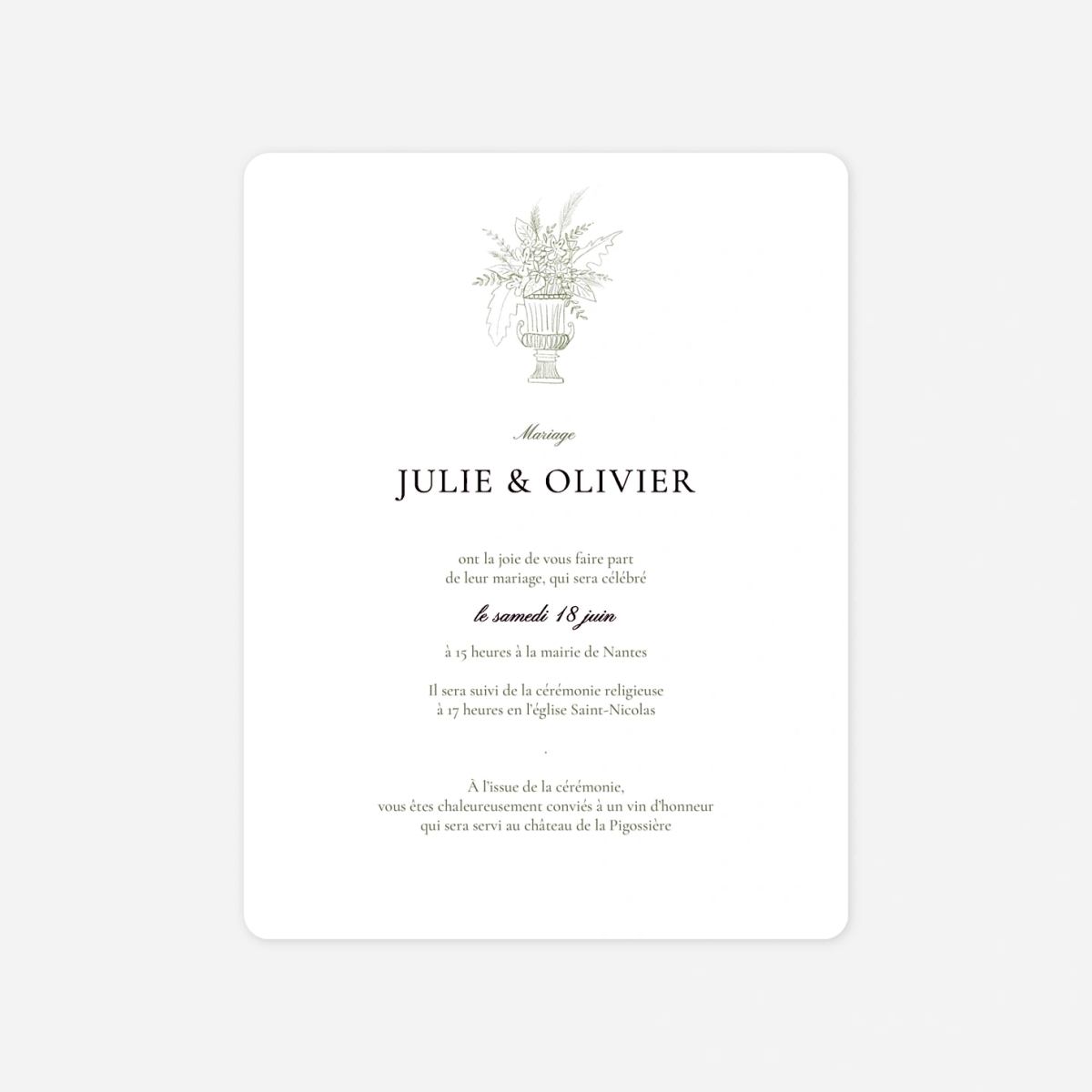 Faire-part mariage Romance