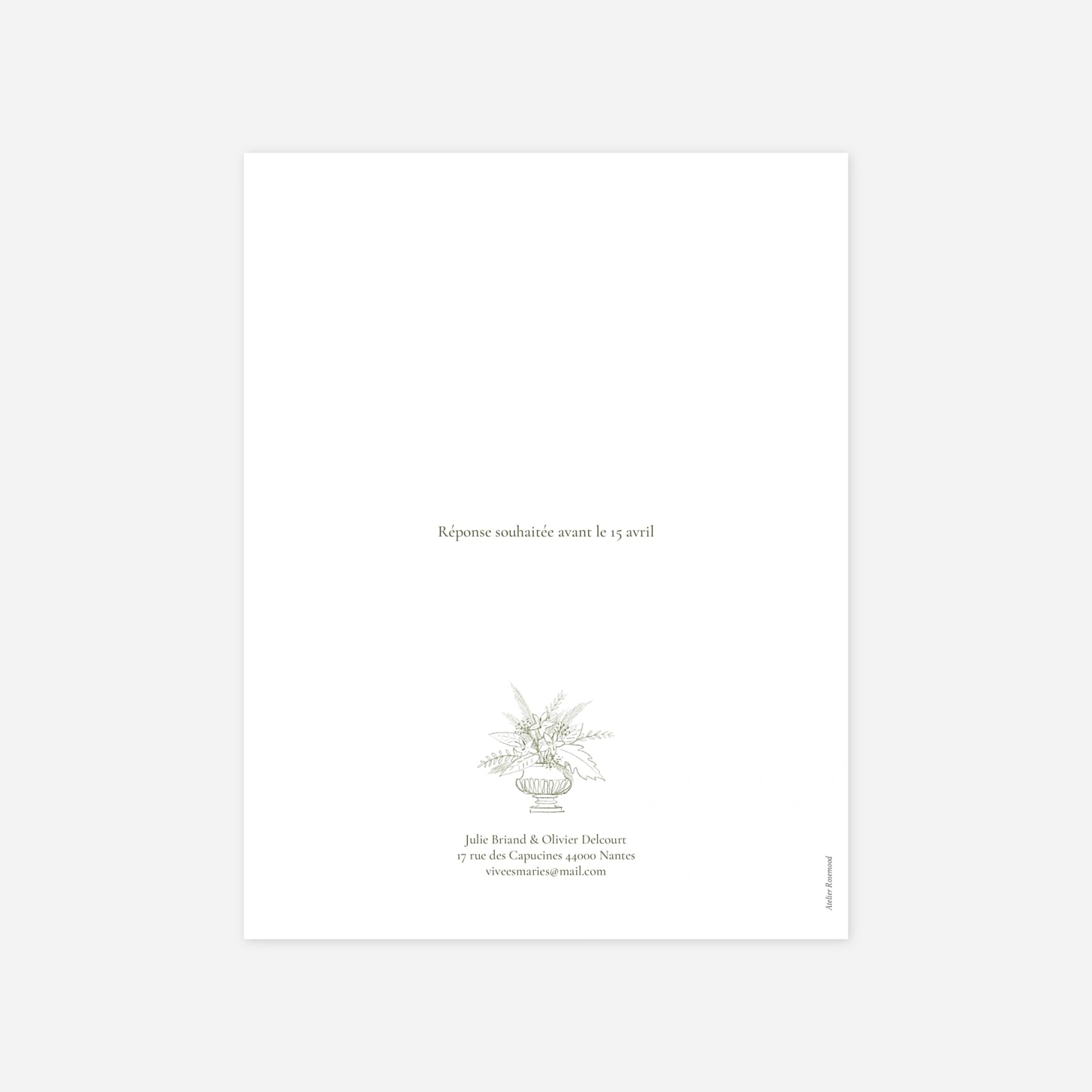 Faire-part mariage Romance