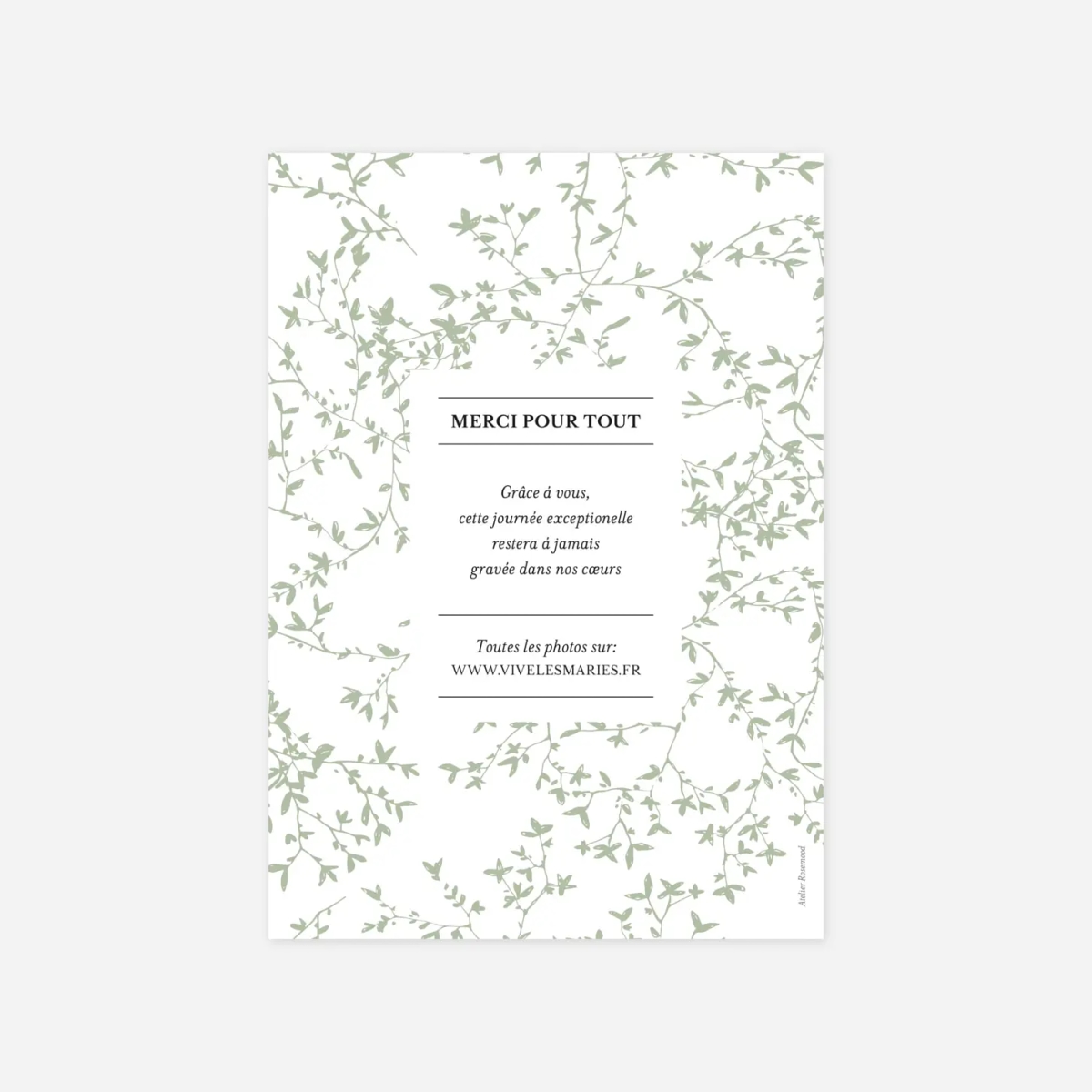 Carte de remerciements Reflets dans l'eau