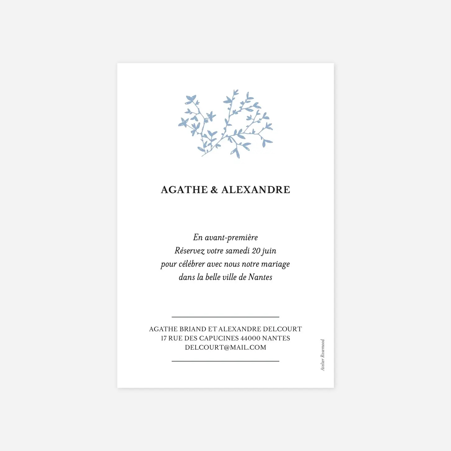 Save the date Reflets dans l'eau