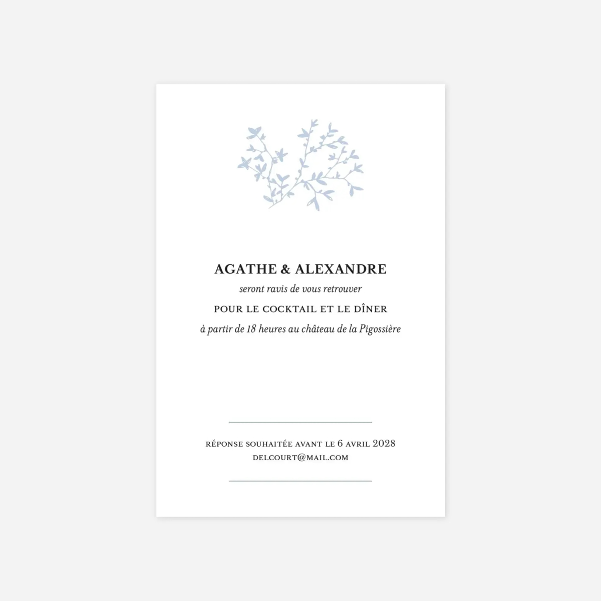 Carton d'invitation Reflets dans l'eau