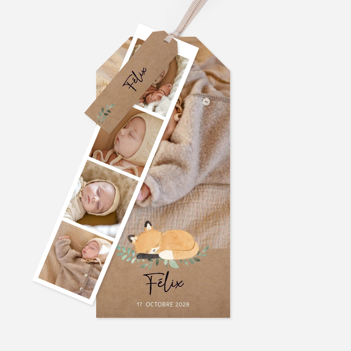 Faire-part naissance Mon doux renard