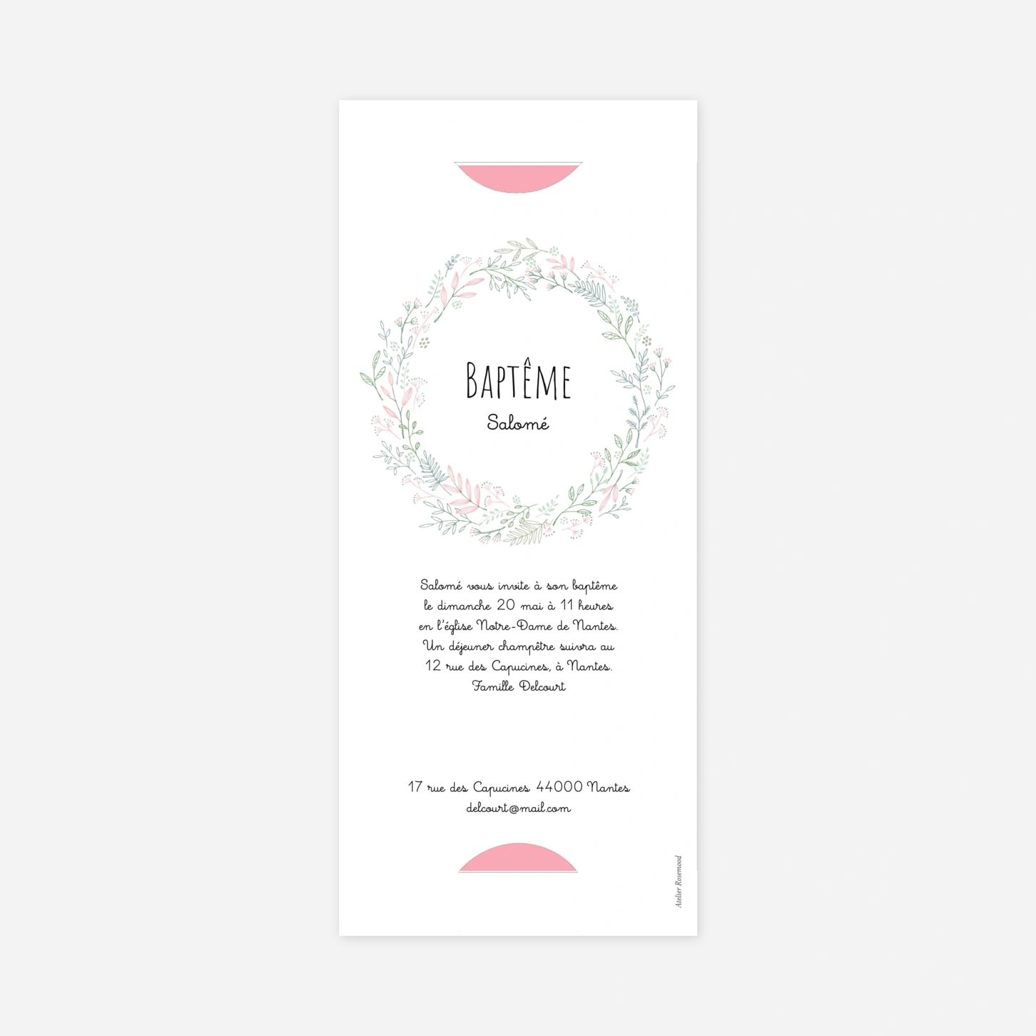 Faire-part baptême Ronde des prés