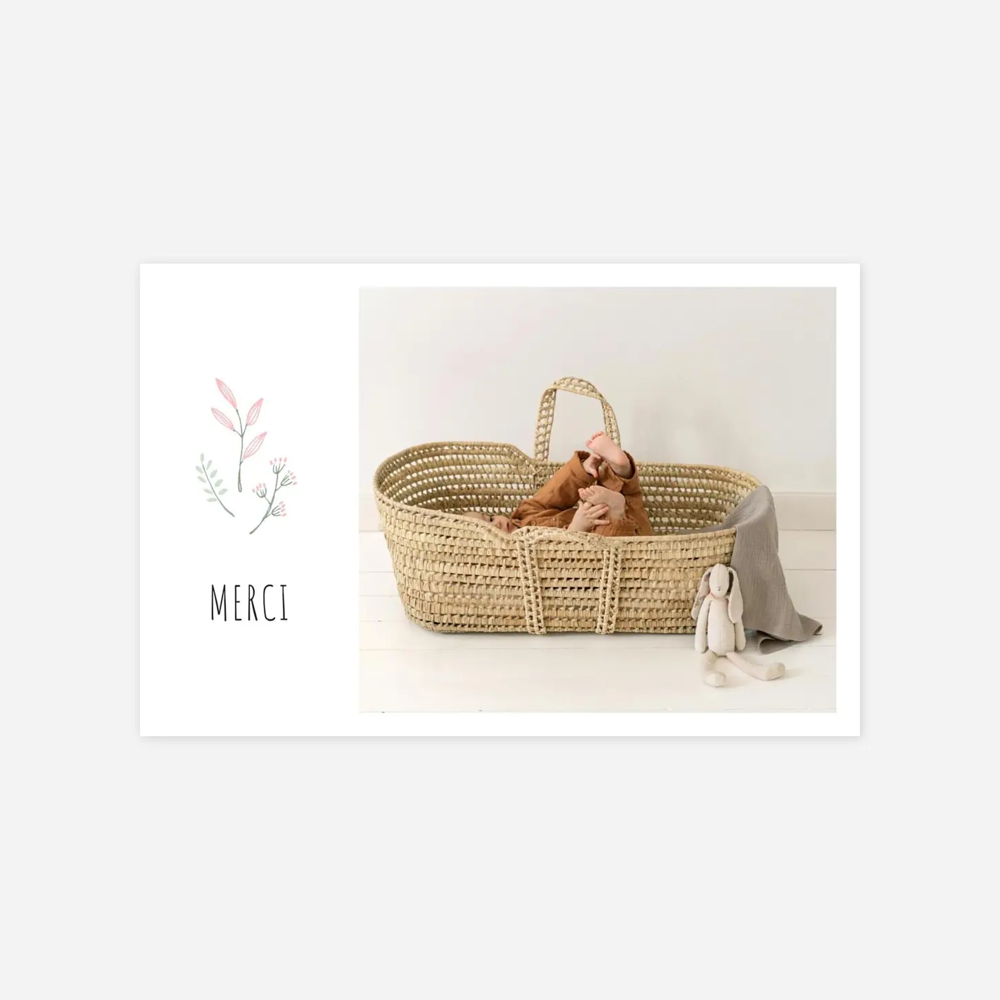 Carte remerciement naissance Ronde des prés