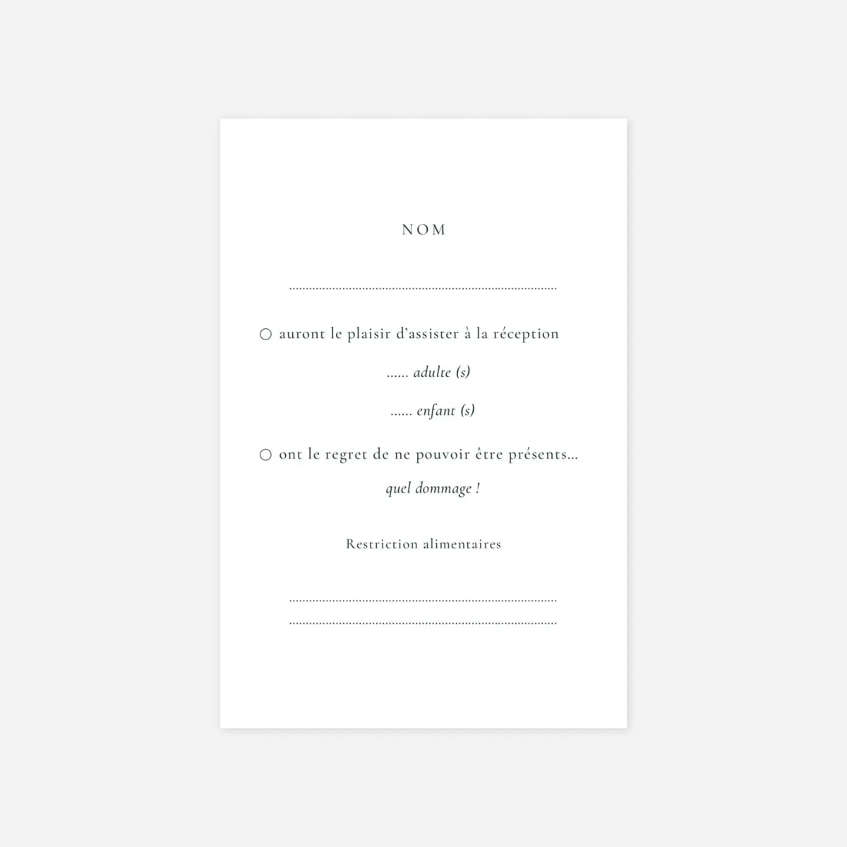 Carton réponse Ronde des prés