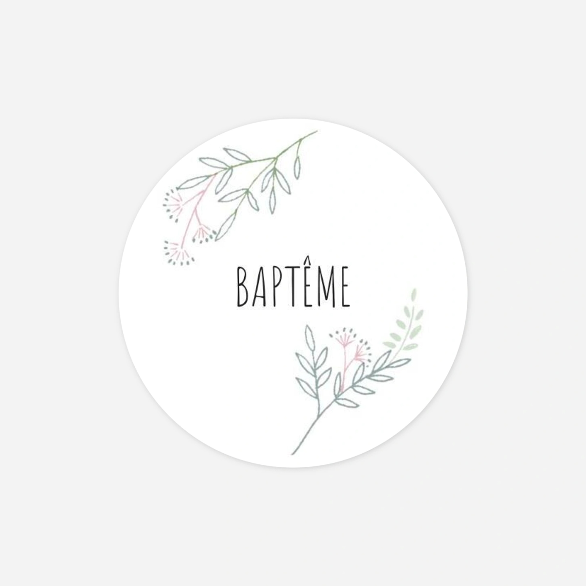 Stickers pour enveloppes baptême Ronde des prés