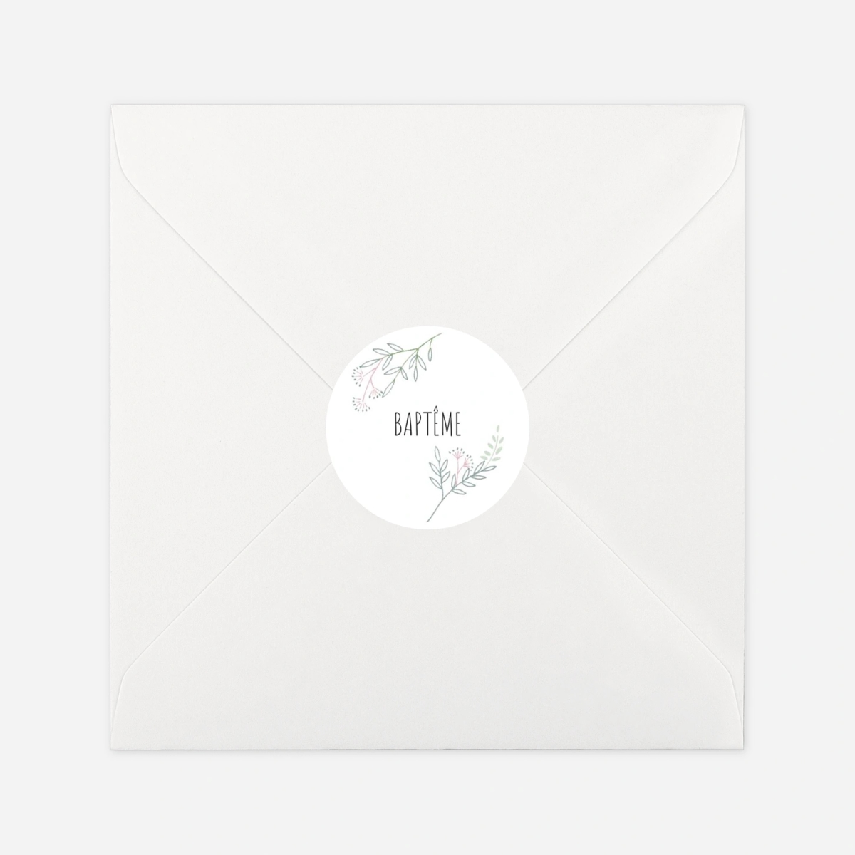 Stickers pour enveloppes baptême Ronde des prés