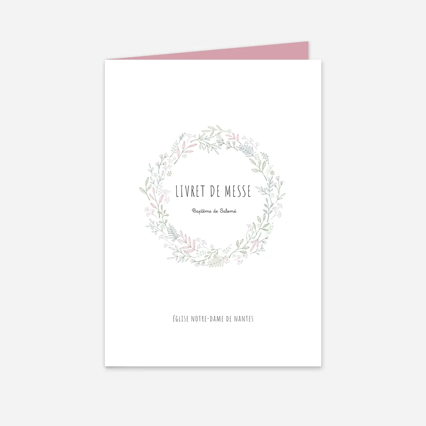 Livret de messe baptême Ronde des prés