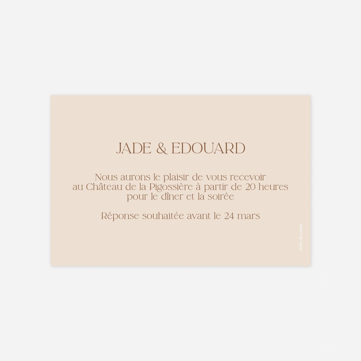 Carton d'invitation Douce lueur