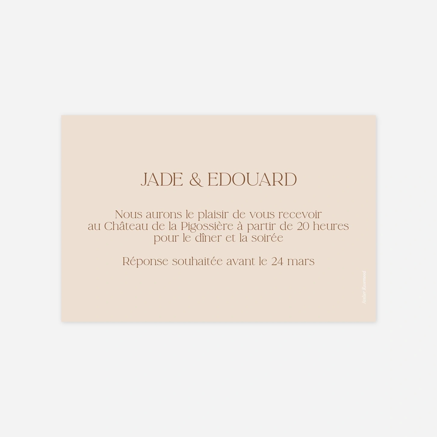 Carton d'invitation Douce lueur