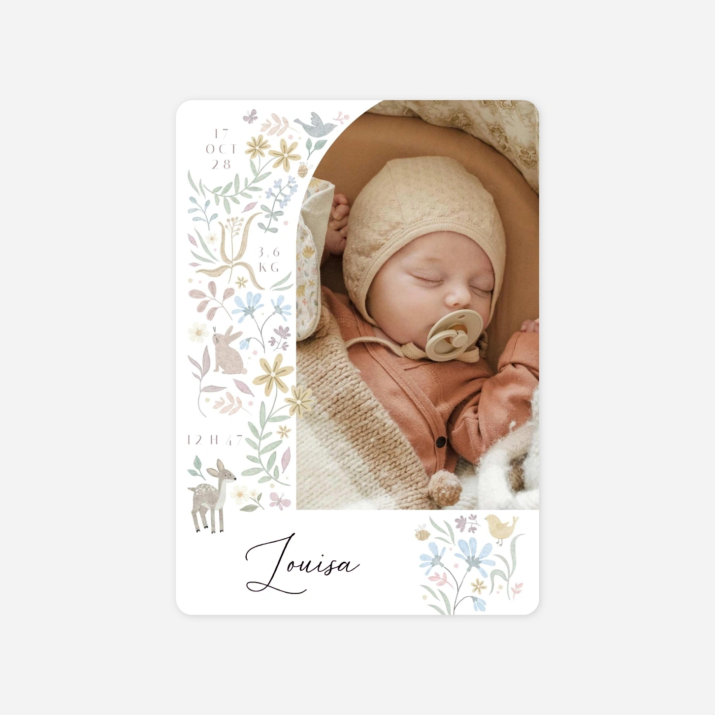 Faire-part naissance Petite floraison