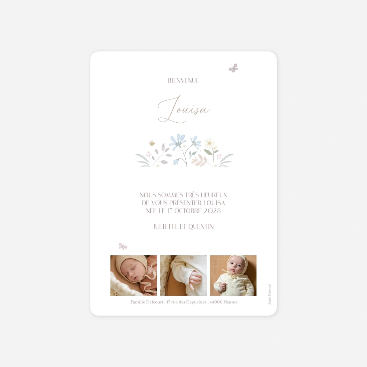 Faire-part naissance Petite floraison