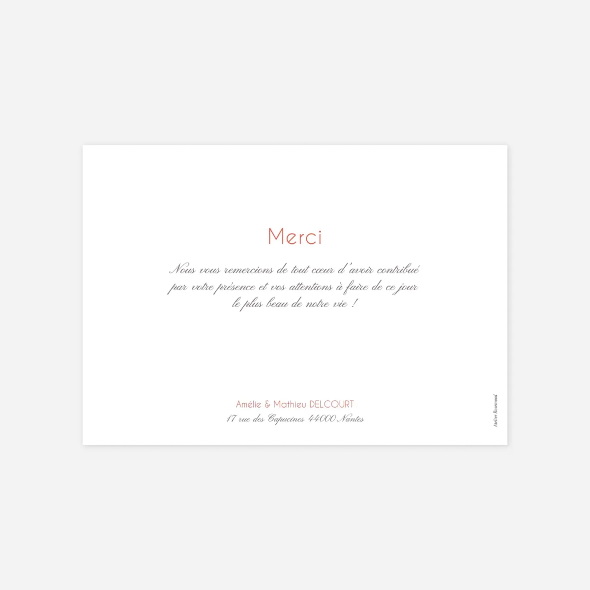 Carte de remerciements Réjouissance