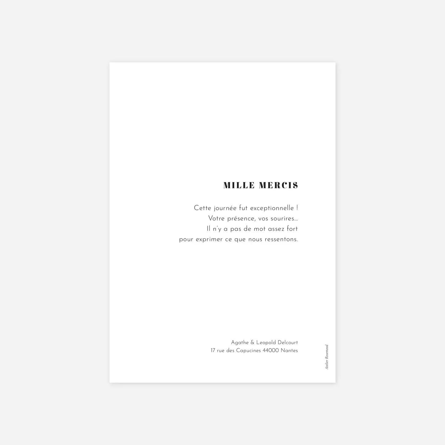 Carte de remerciements Renversant