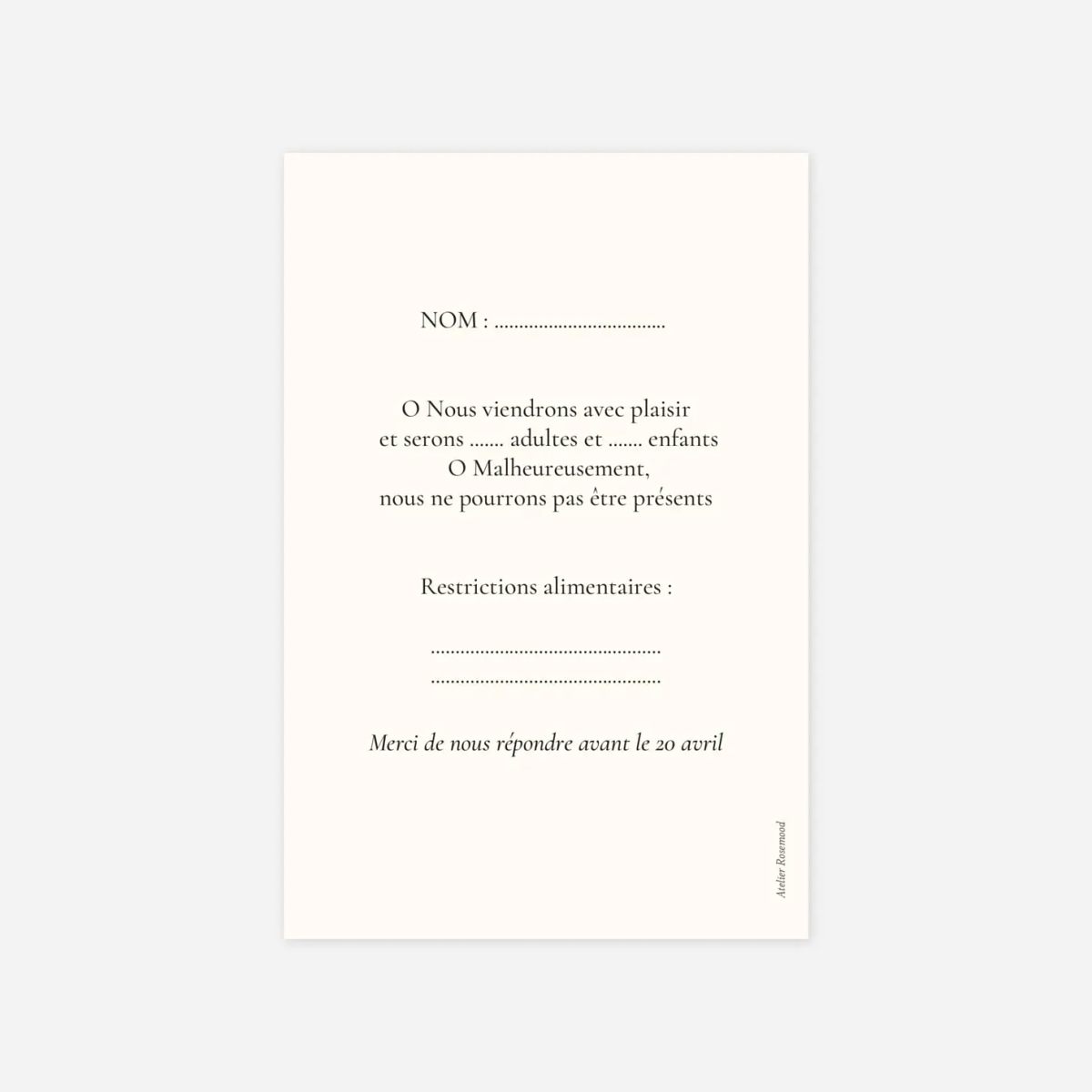 Carton réponse Ritournelle