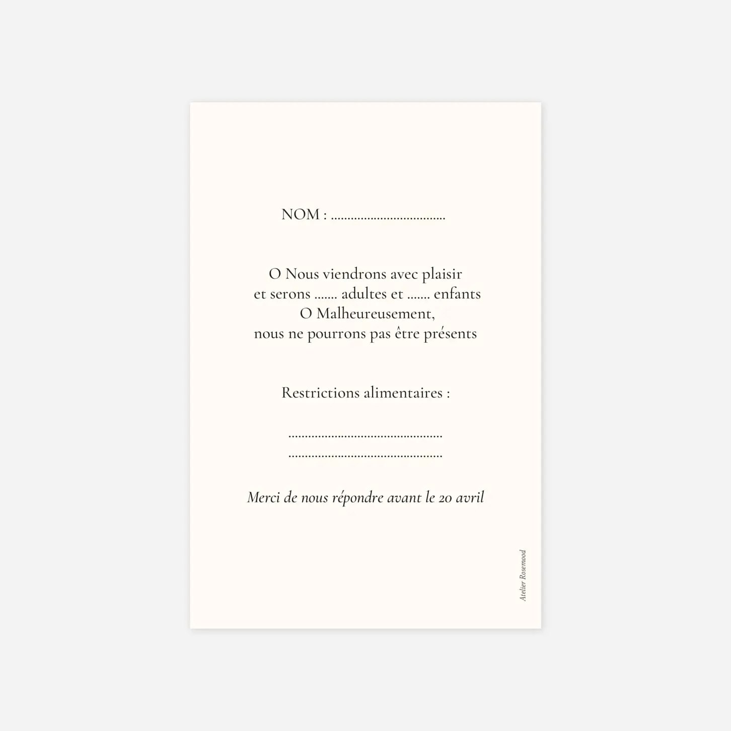 Carton réponse Ritournelle