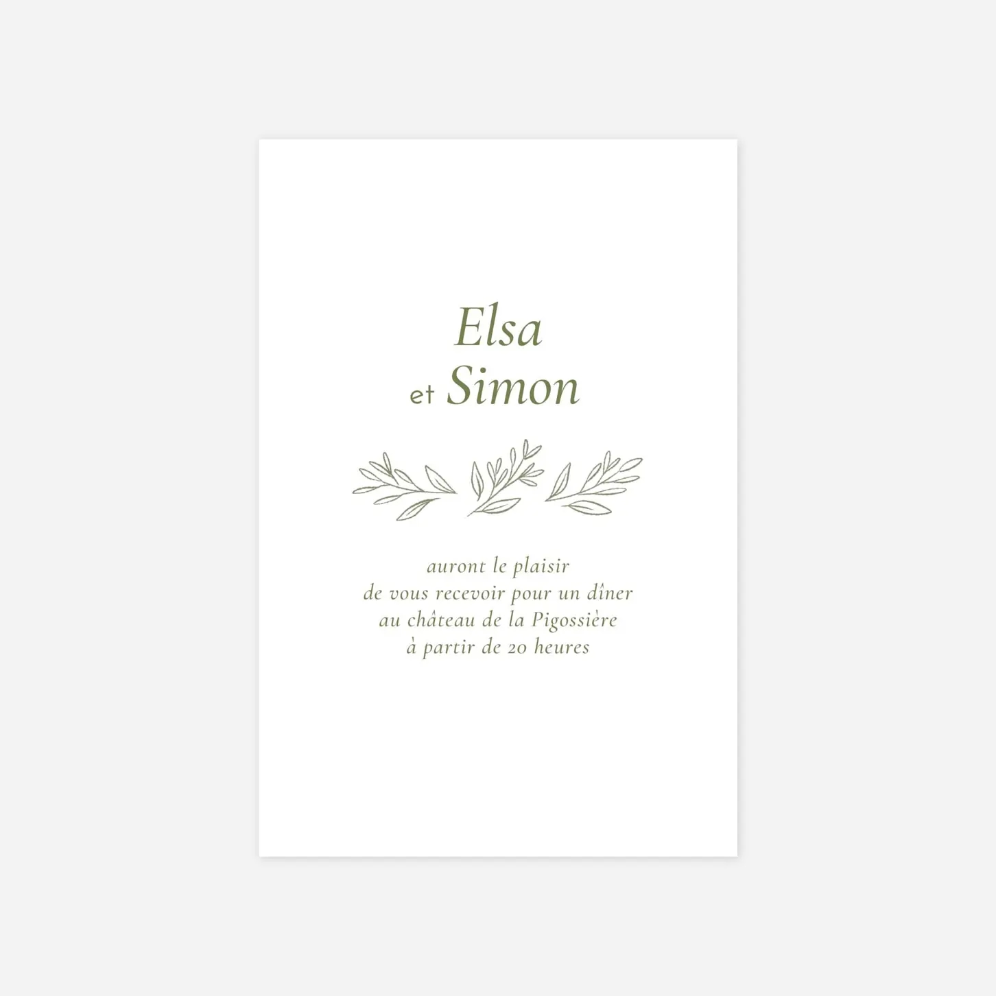 Carton d'invitation Romantique