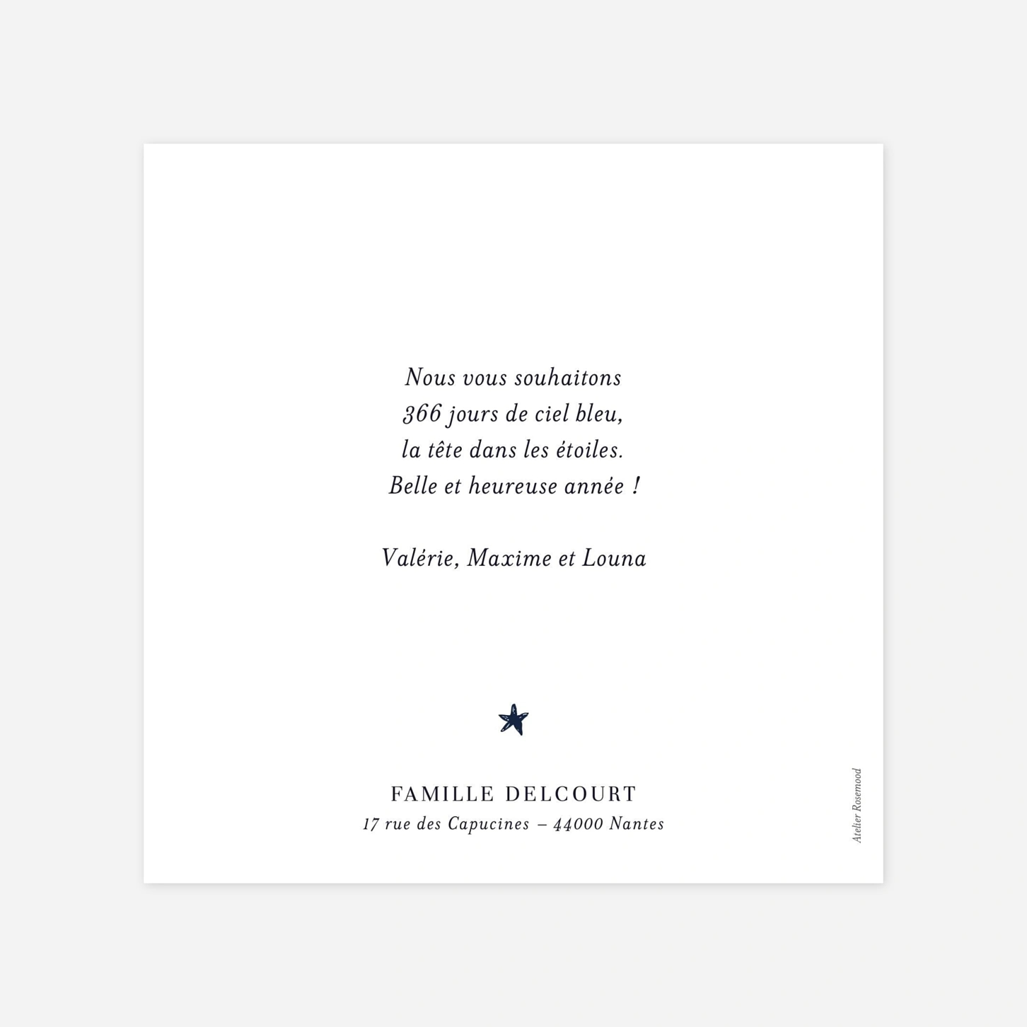 Carte de voeux Ruban Étoilé