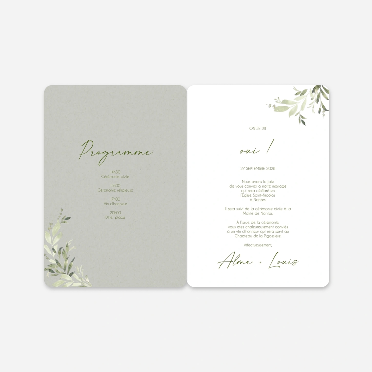 Faire-part mariage Rêve botanique