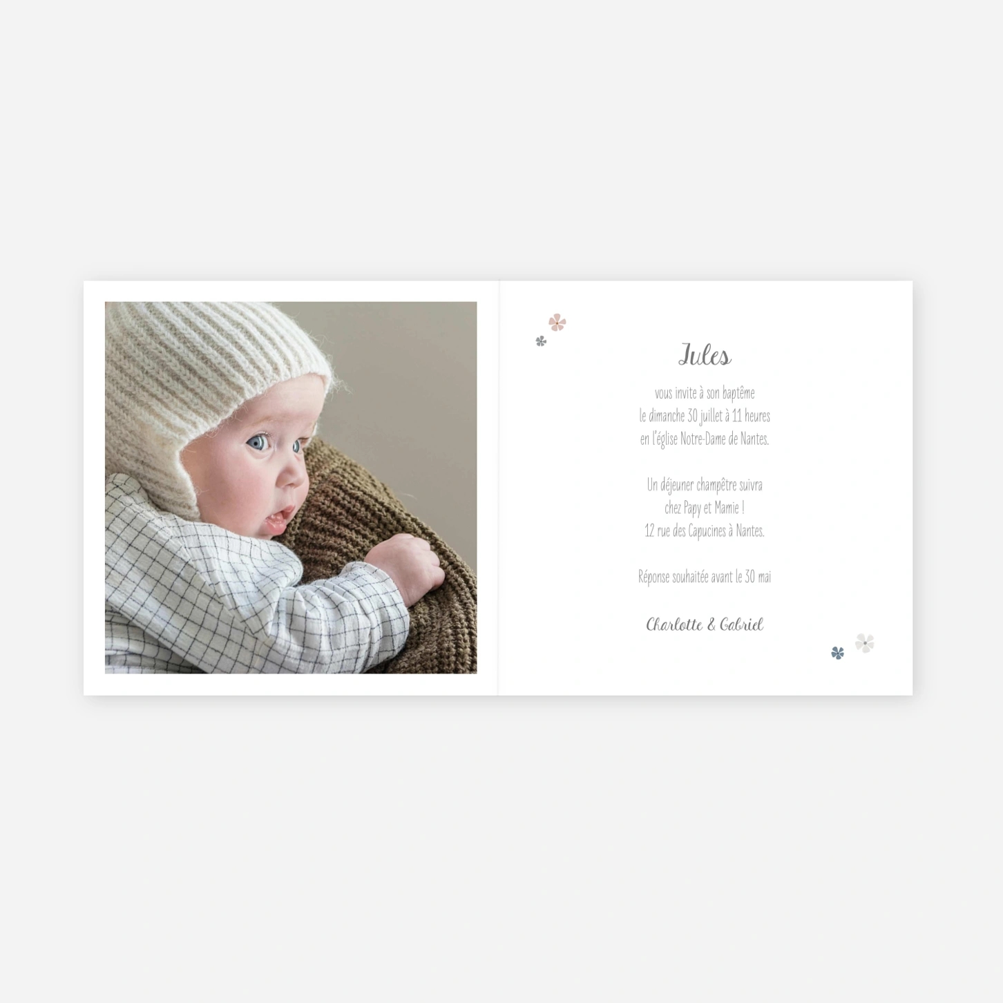 Faire-part baptême Tendre horizon