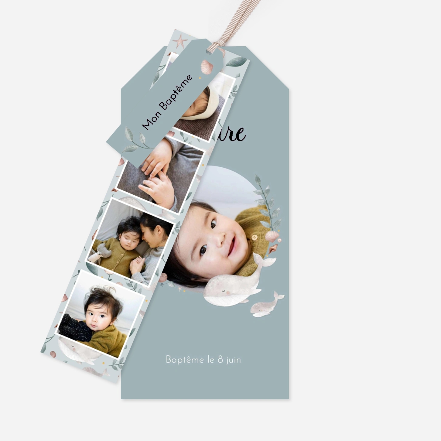 Faire-part baptême Tendres flots
