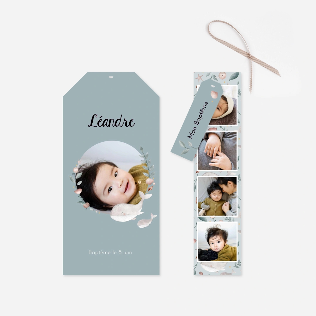 Faire-part baptême Tendres flots