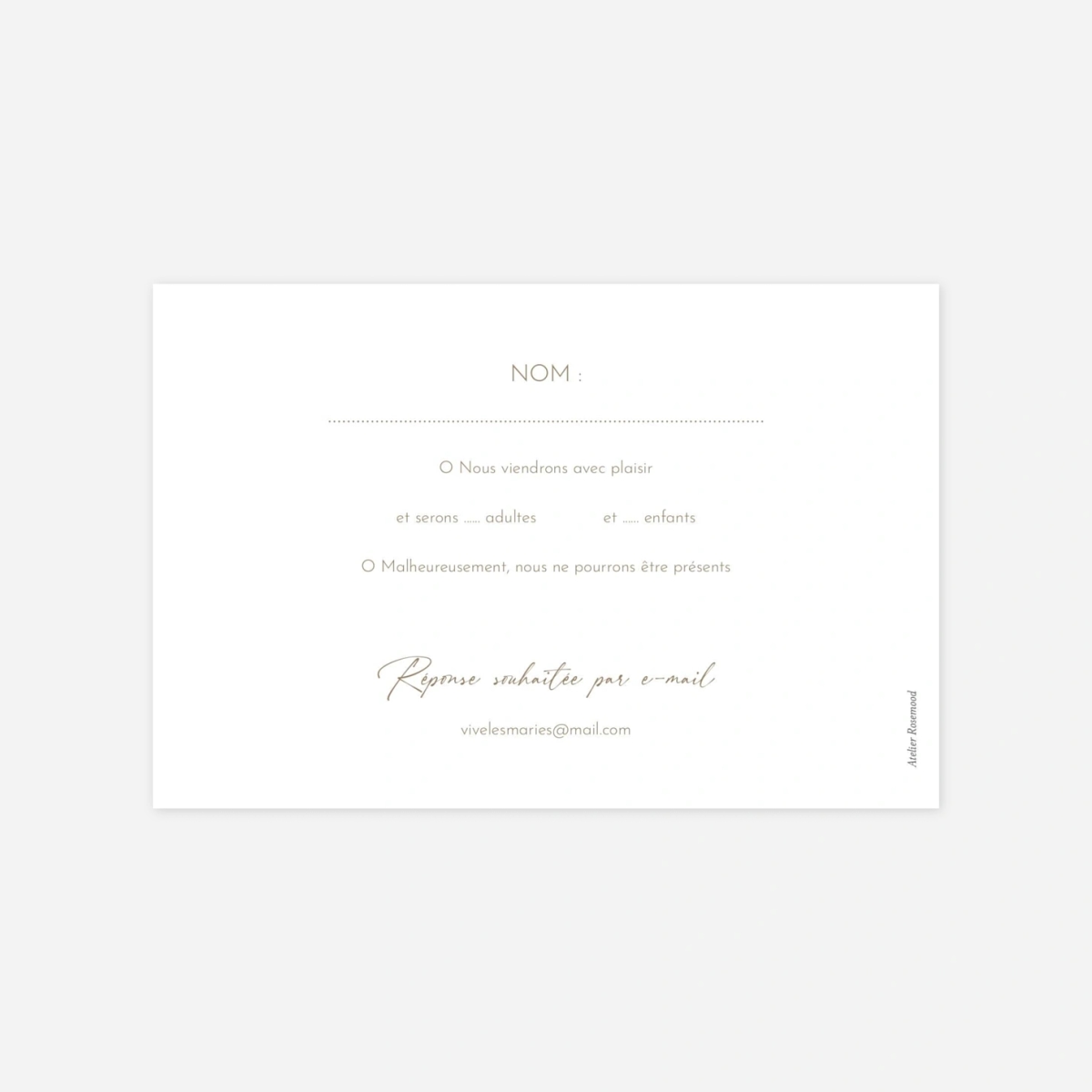 Carton réponse Signes d’Amour