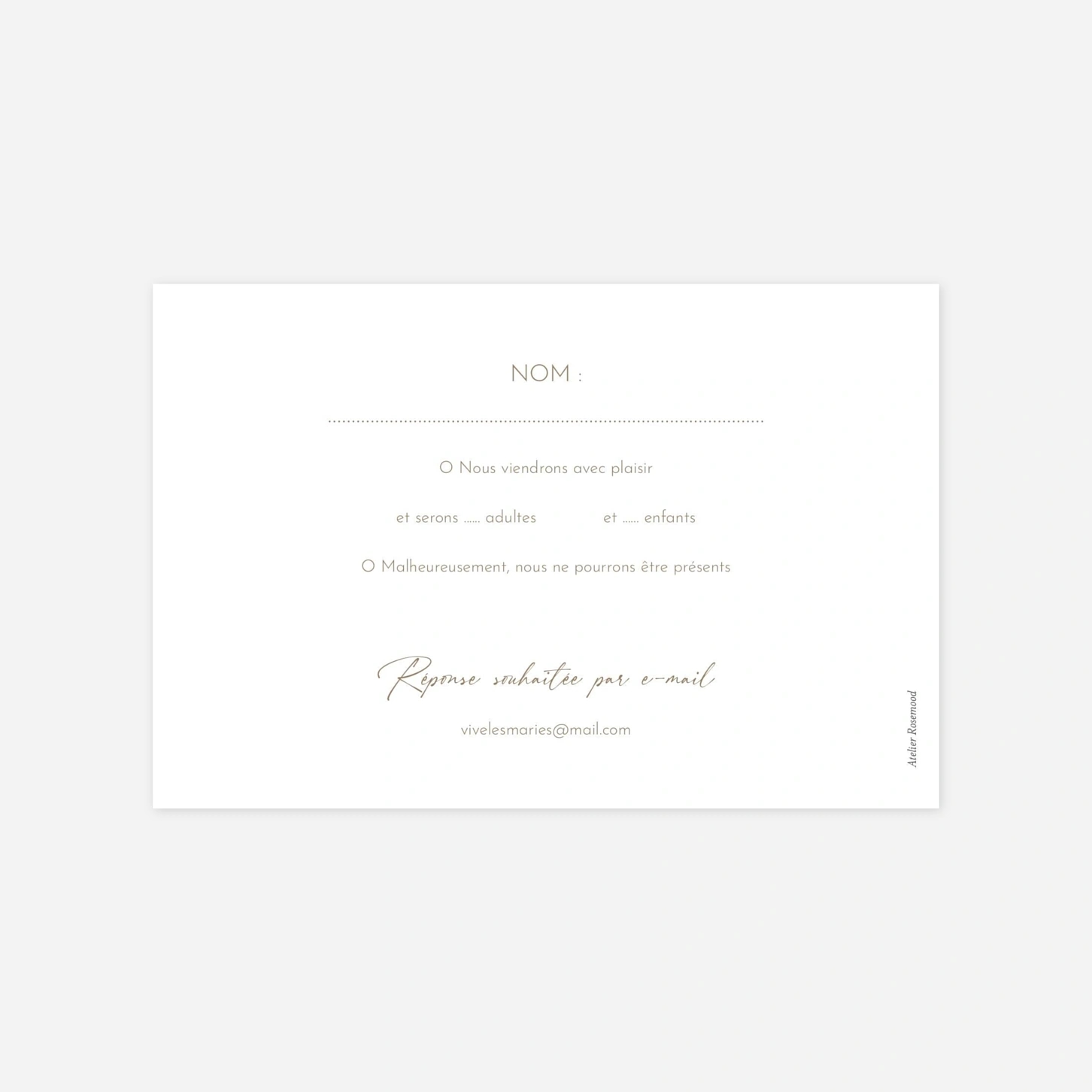 Carton réponse Signes d’Amour