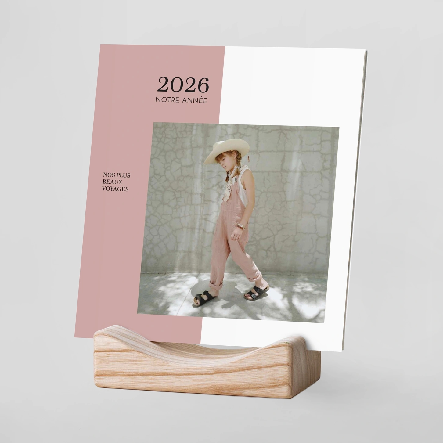 Calendrier photo avec support bois Signature chromatique