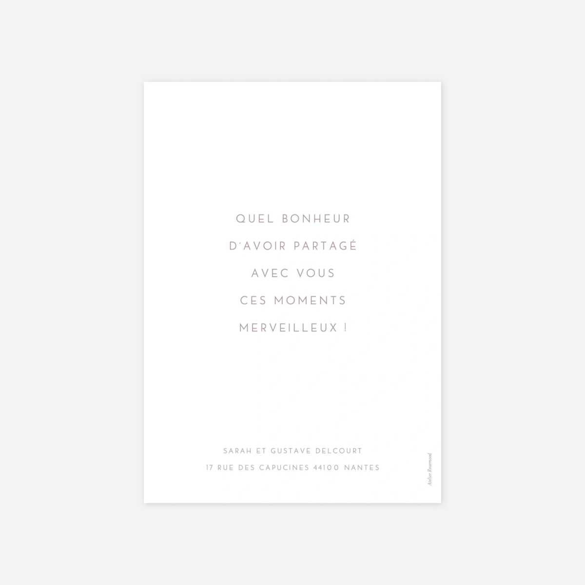 Carte de remerciements Simple photo portrait