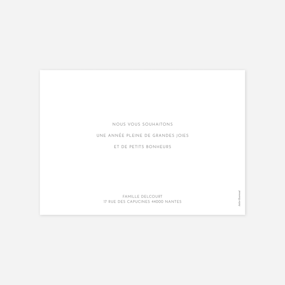 Carte de voeux Simple photo portrait