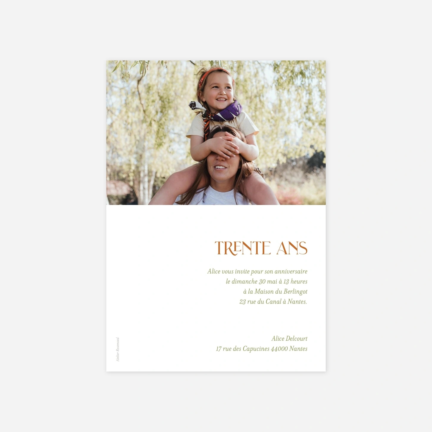 invitation anniversaire Simplement