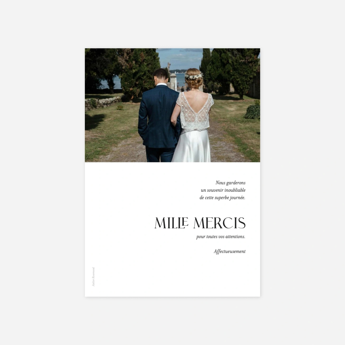 Carte de remerciements Simplement