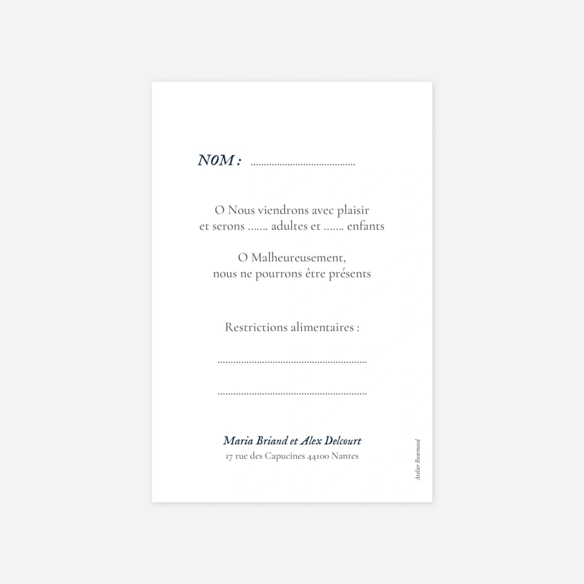 Carton réponse Signature végétale